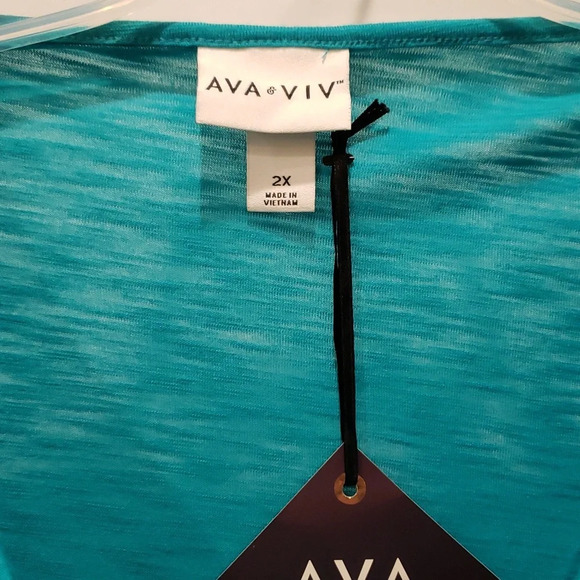 Cute Bell Sleeved Tee Women's Plus 2X 20W 22 peacock blue green teal whimsical - Picture 9 of 10